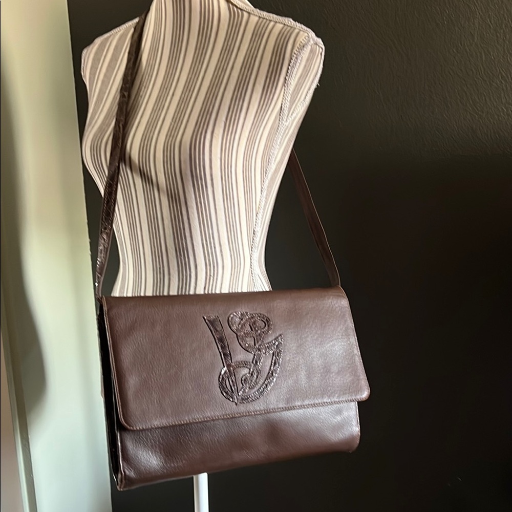 🛑 1 hour sale. Valentino Garavani, Brown Leather Shoulder Bag, 100% authentic - Picture 13 of 16